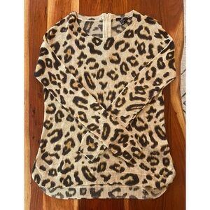 H&M Leopard Print Sweater - Tan and Black Size Small